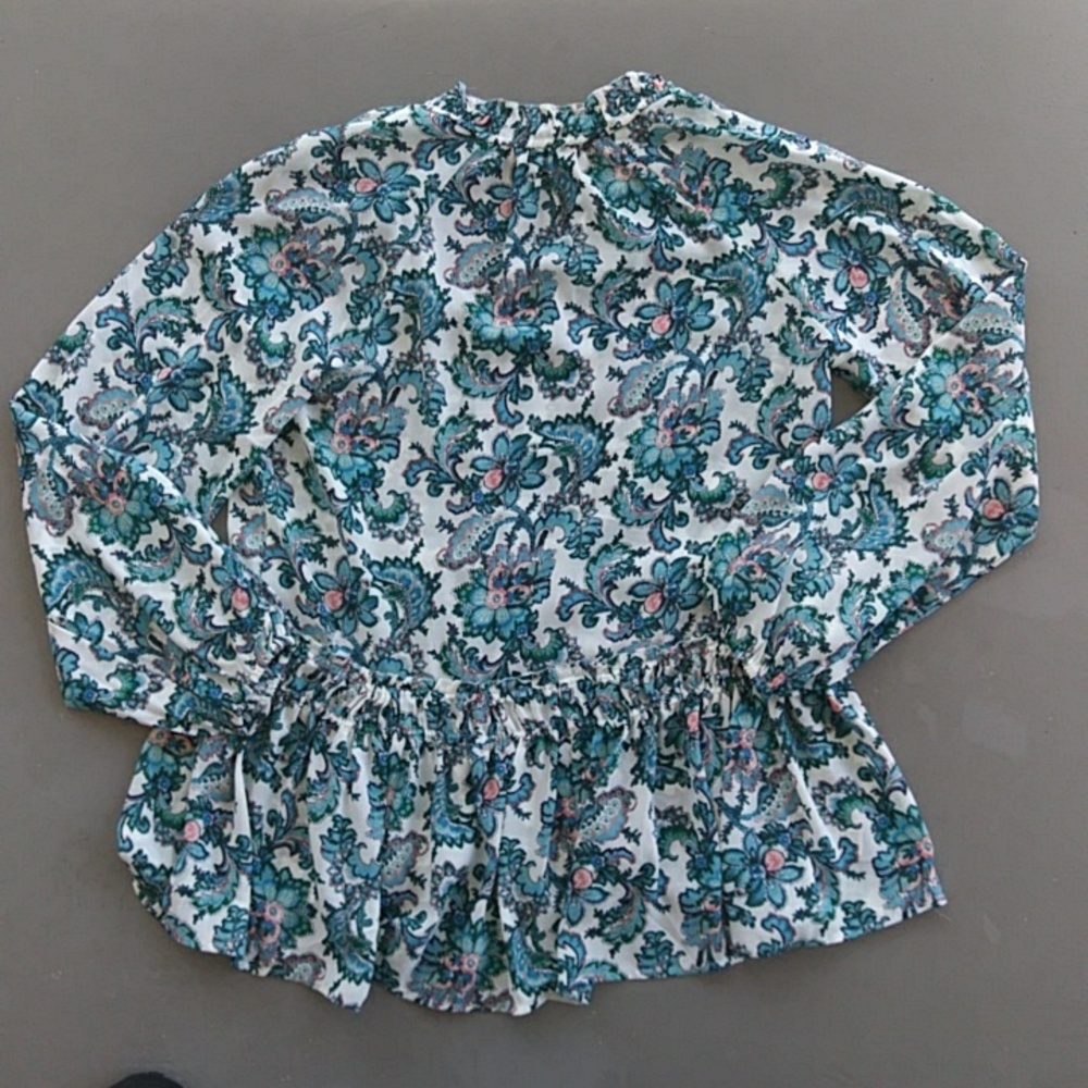 Loft Floral Paisley Peplum Blouse Top - Picture 8 of 8